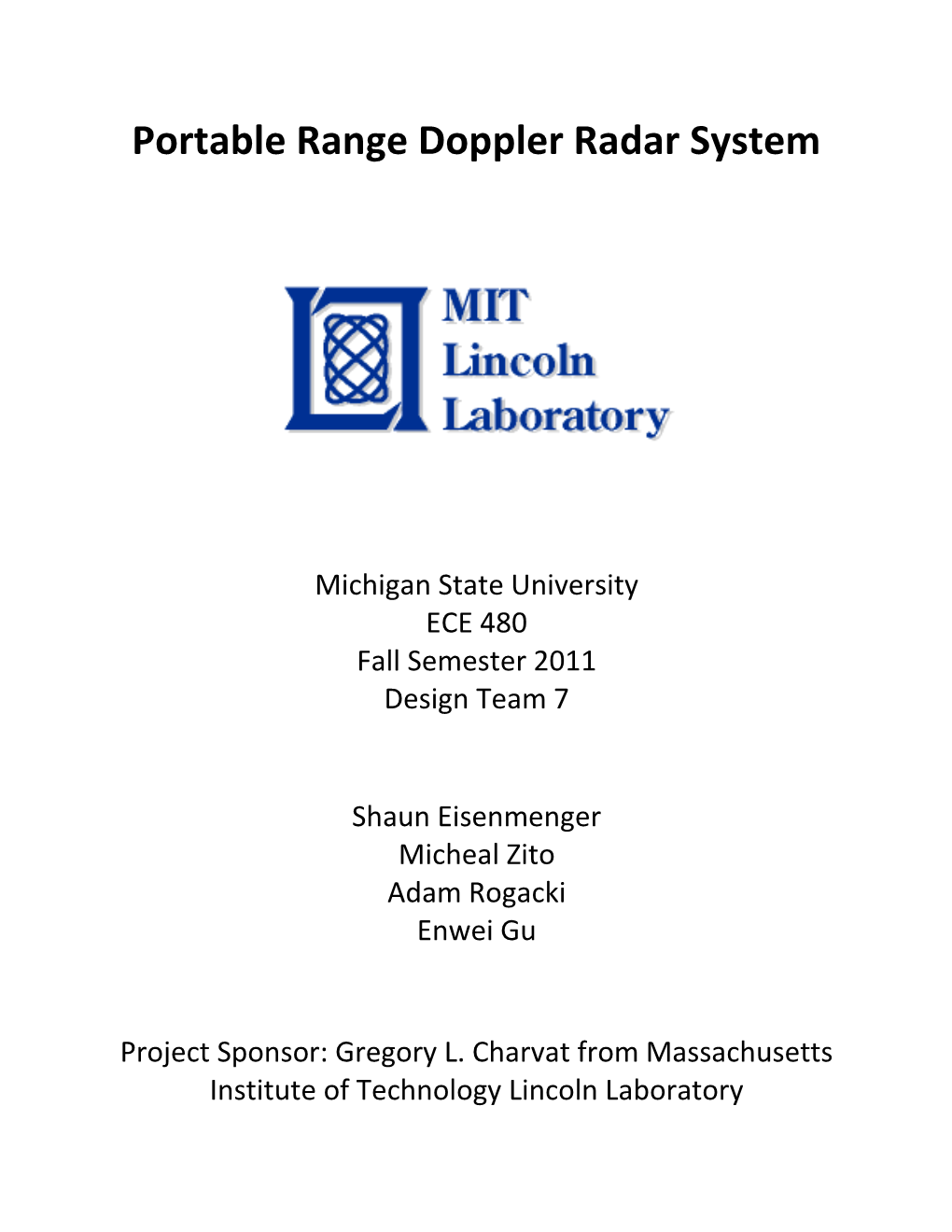 Portable Range Doppler Radar System