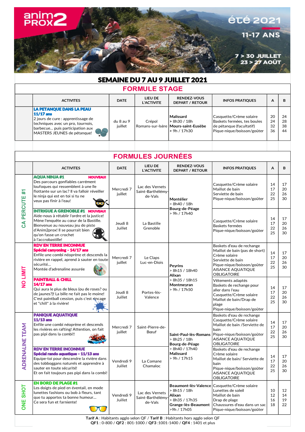 Semaine Du 7 Au 9 Juillet 2021 Formule Stage