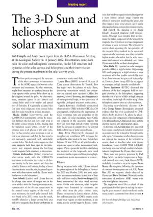 The 3-D Sun and Heliosphere at Solar Maximum
