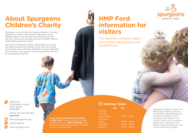 HMP Ford Information for Visitors About Spurgeons Children's Charity