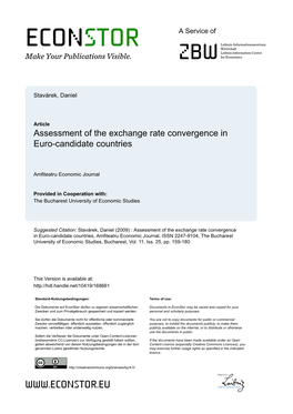 Assessment of the Exchange Rate Convergence in Euro-Candidate Countries