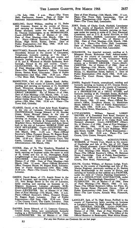 The London Gazette, Sth March 1966 2657