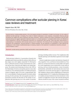 Common Complications After Auricular Piercing in Korea: Case Reviews and Treatment