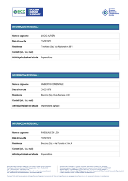 INFORMAZIONI PERSONALI Nome E Cognome LUCIO ALFIERI Data Di Nascita 15/12/1971 Residenza Torchiara (Sa), Via Nazionale N.88/1 Co