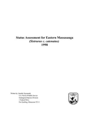 Status Assessment for Eastern Massasauga (Sistrurus C