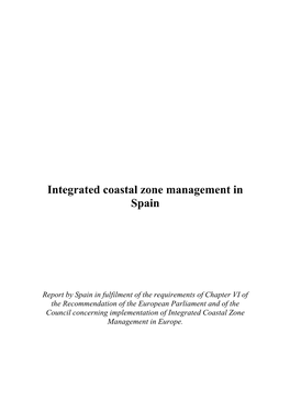 Integrated Coastal Zone Management in Spain