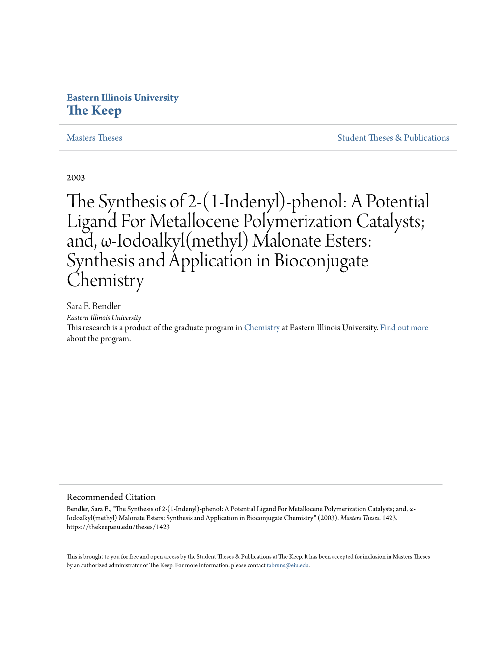 The Synthesis of 2-(1-Indenyl)-Phenol