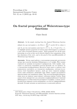 On Fractal Properties of Weierstrass-Type Functions