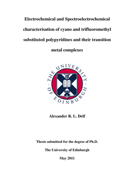 Electrochemical and Spectroelectrochemical Characterisation of Cyano and Trifluoromethyl