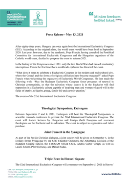 Press Release - May 13, 2021