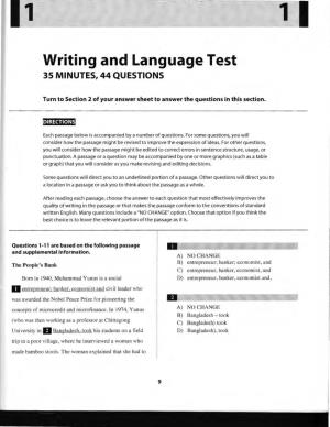 Writing and Language Test 35 MINUTES, 44 QUESTIONS