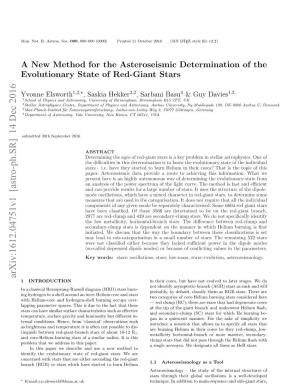 A New Method for the Asteroseismic Determination of the Evolutionary