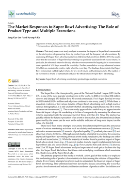 The Market Responses to Super Bowl Advertising: the Role of Product Type and Multiple Executions