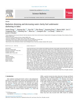 Radiation Dimming and Decreasing Water Clarity Fuel Underwater