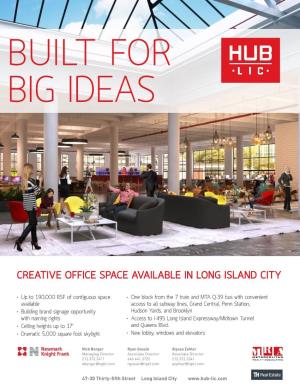 Creative Office Space Available in Long Island City