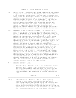 Chapter 7. Income Approach to Value 7-1. Capitalization