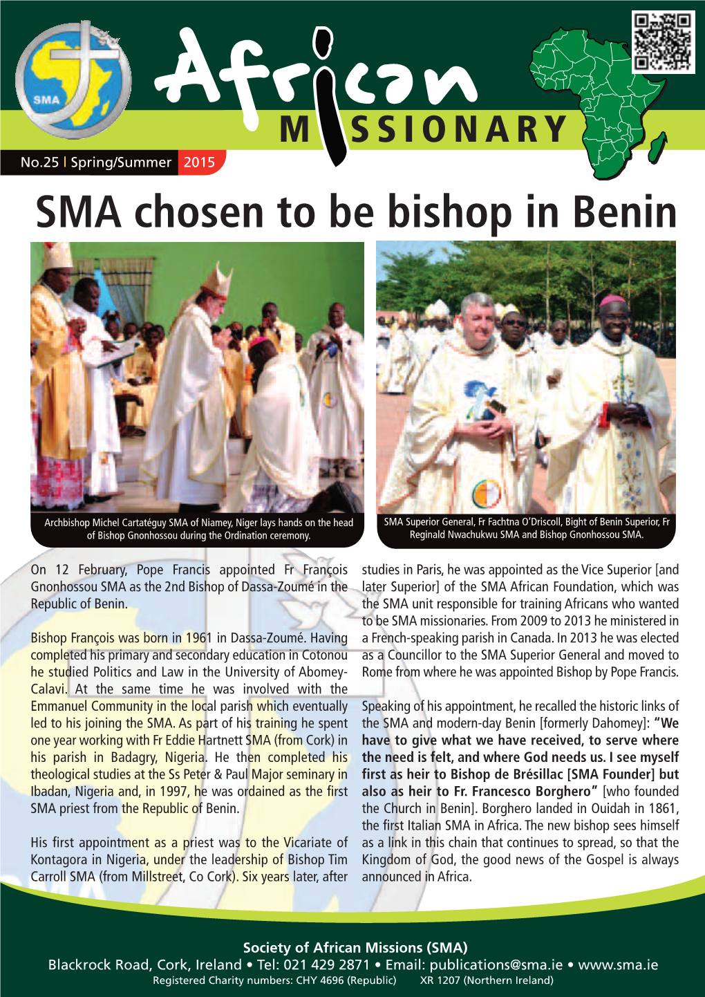 SMA Chosen to Be Bishop in Benin