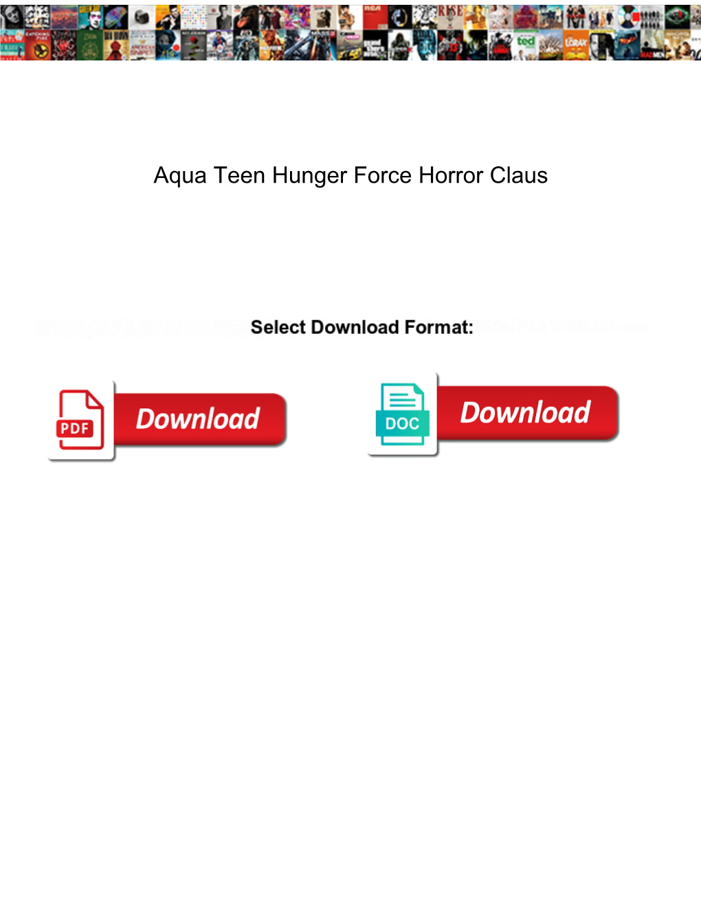 Aqua Teen Hunger Force Horror Claus