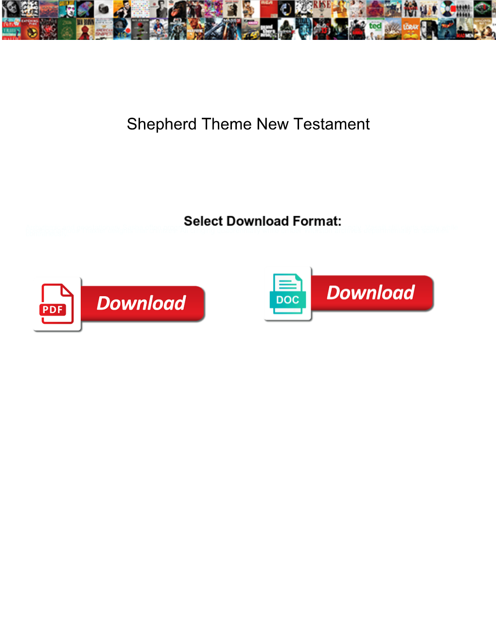 Shepherd Theme New Testament