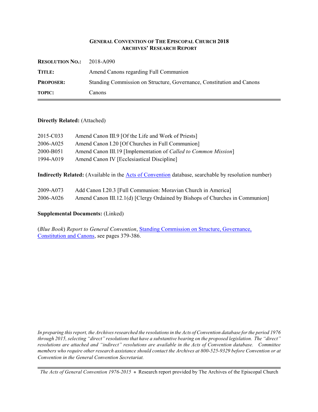 2018-A090 Amend Canons Regarding Full Communion Standing