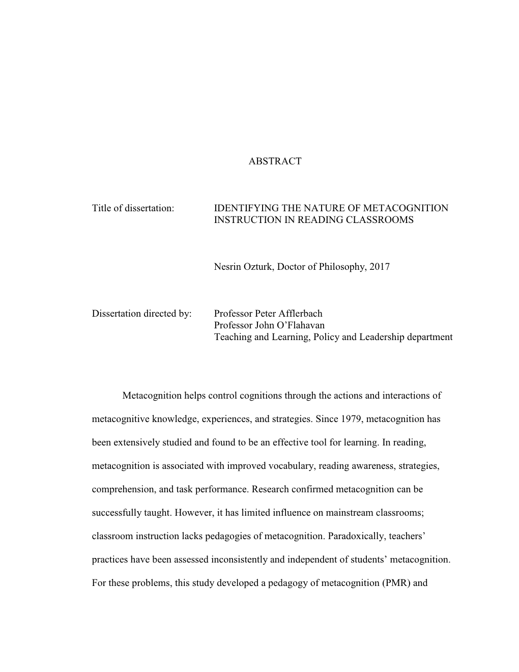 ABSTRACT Title of Dissertation