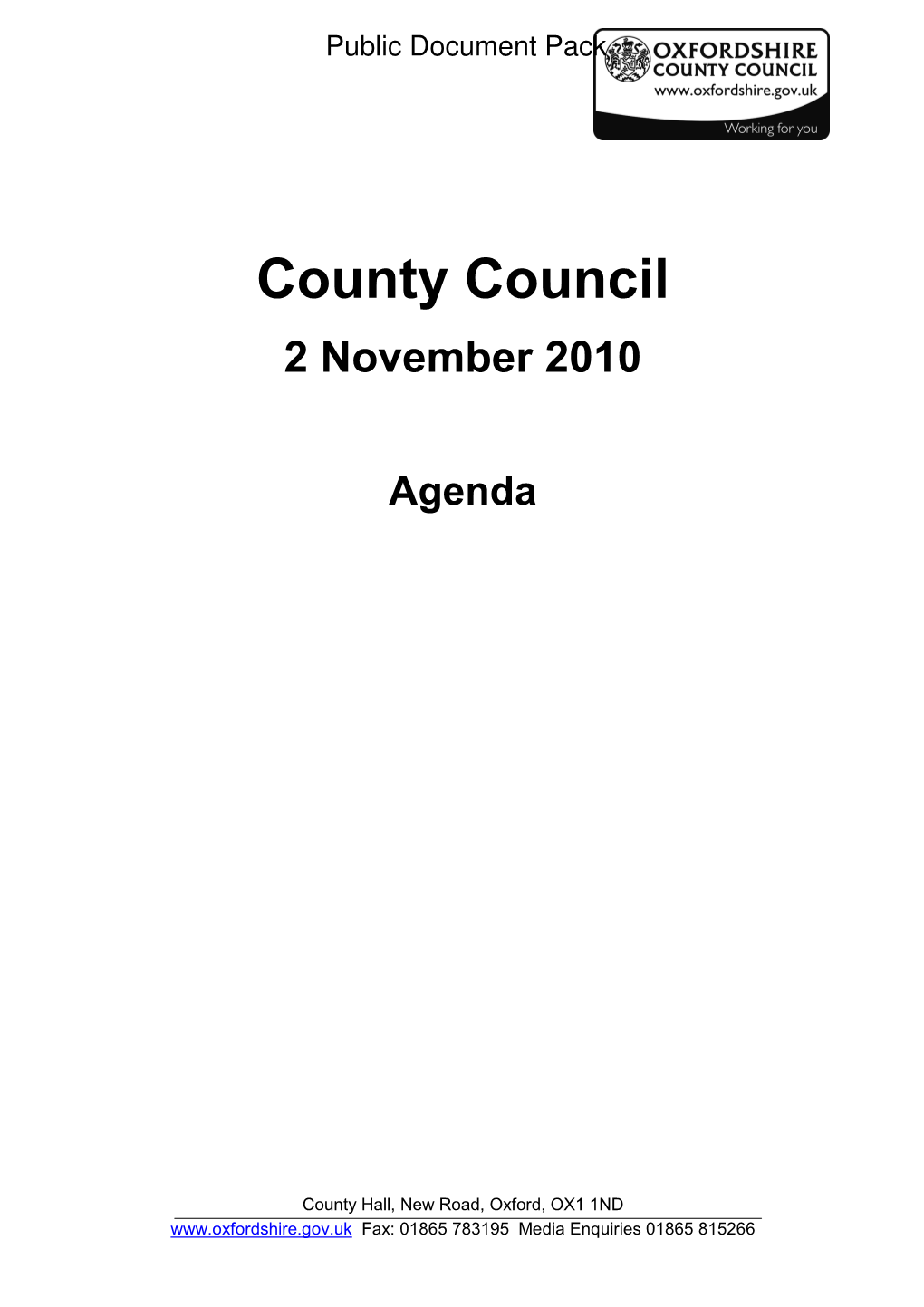 Agenda Reports Pack (Public) 02/11/2010, 10.00