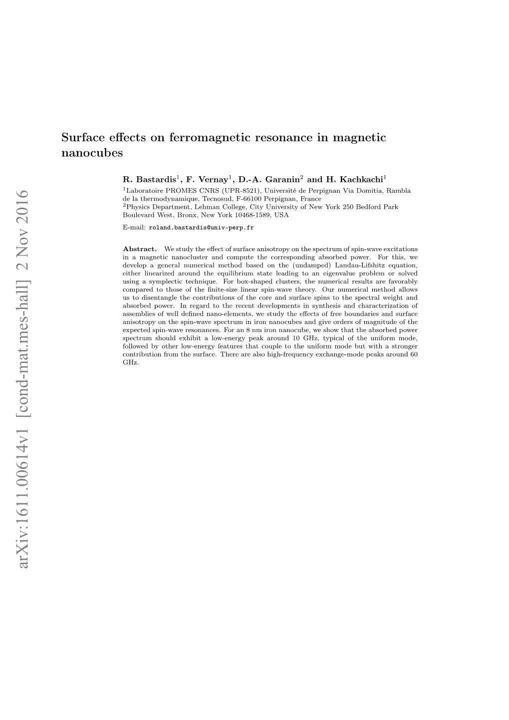 Surface Effects on Ferromagnetic Resonance in Magnetic Nanocubes