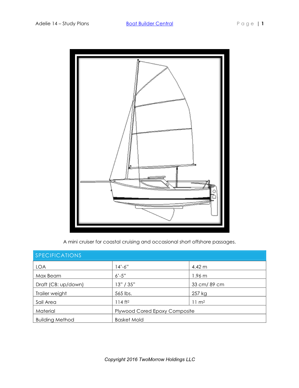 Adelie 14 – Study Plans Boat Builder Central P a G E | 1
