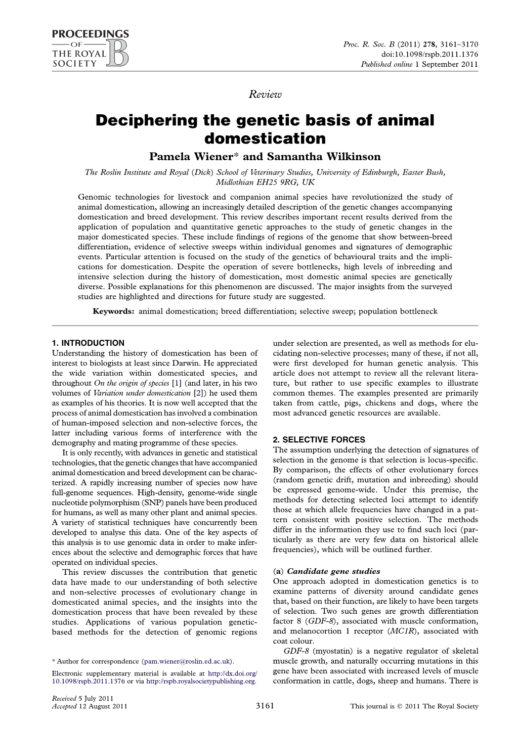 Deciphering the Genetic Basis of Animal Domestication