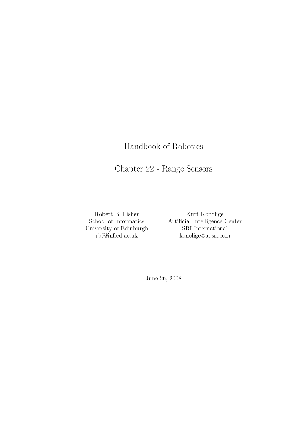 Handbook of Robotics Chapter 22