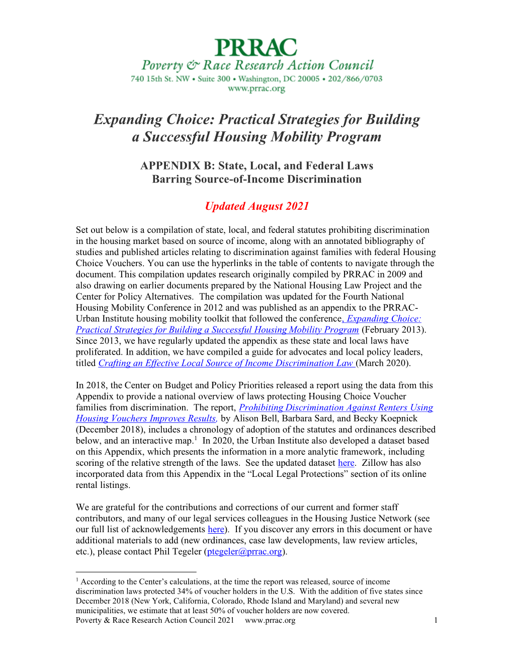 APPENDIX B: State, Local, and Federal Laws Barring Source-Of-Income Discrimination