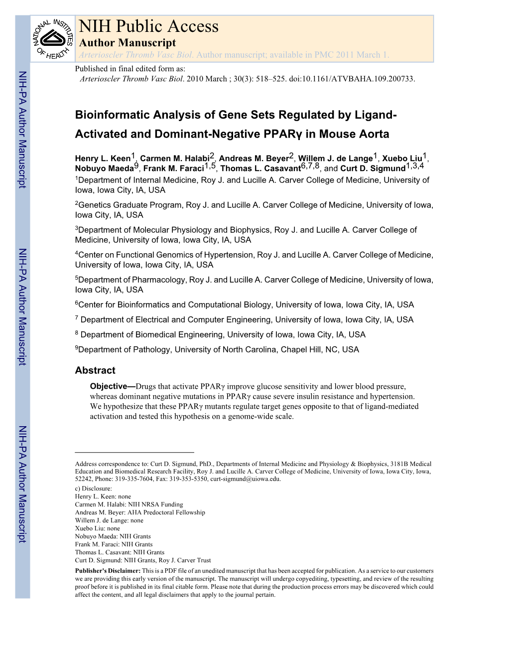 NIH Public Access Author Manuscript Arterioscler Thromb Vasc Biol