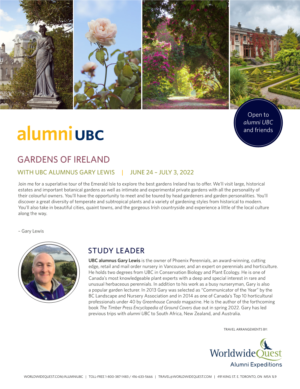 Gardens of Ireland with Ubc Alumnus Gary Lewis | June 24 – July 3, 2022