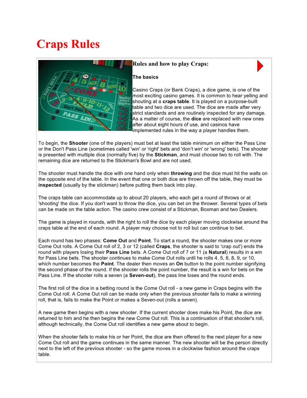 Rules-For-Basic-Craps.Pdf