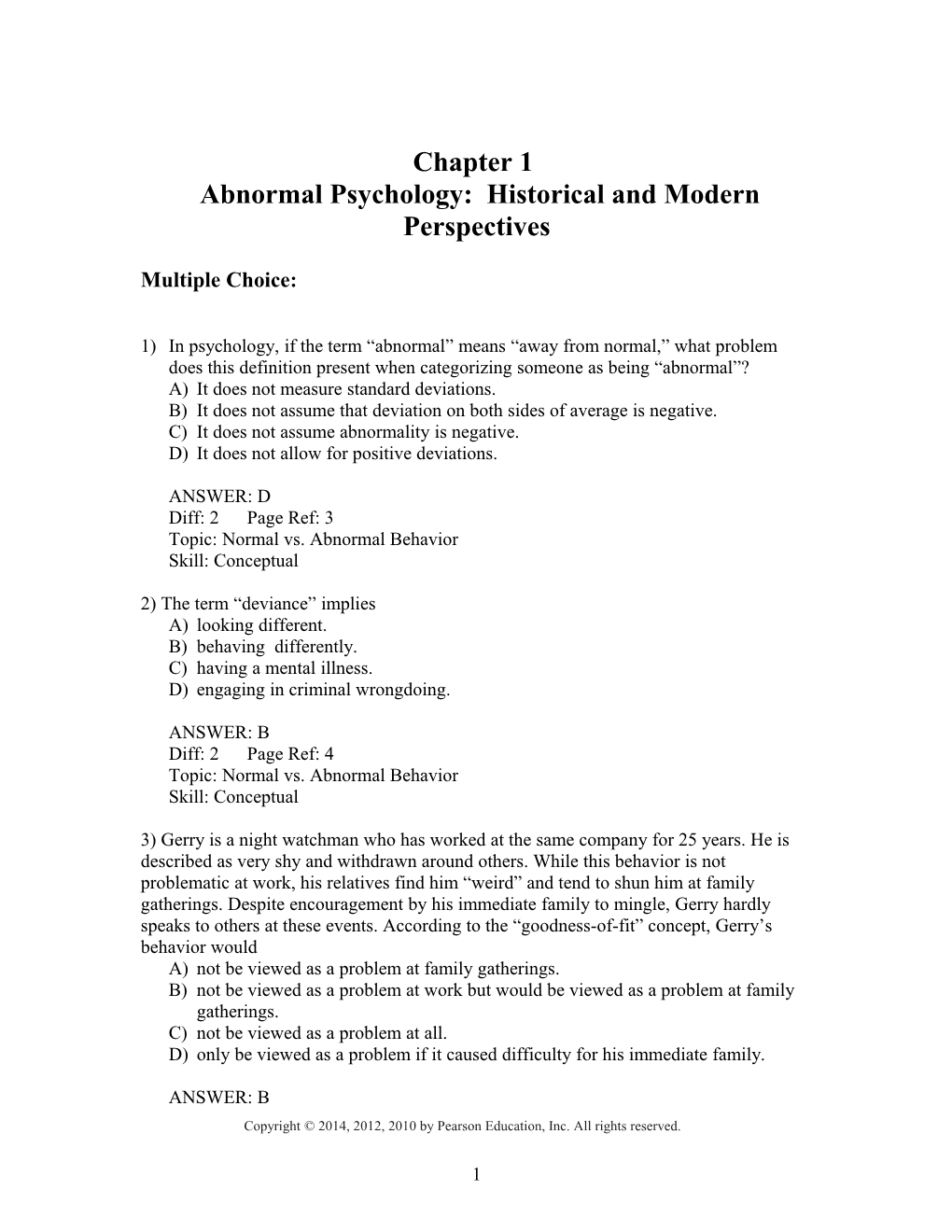 Abnormal Psychology Beidel (1Ste)