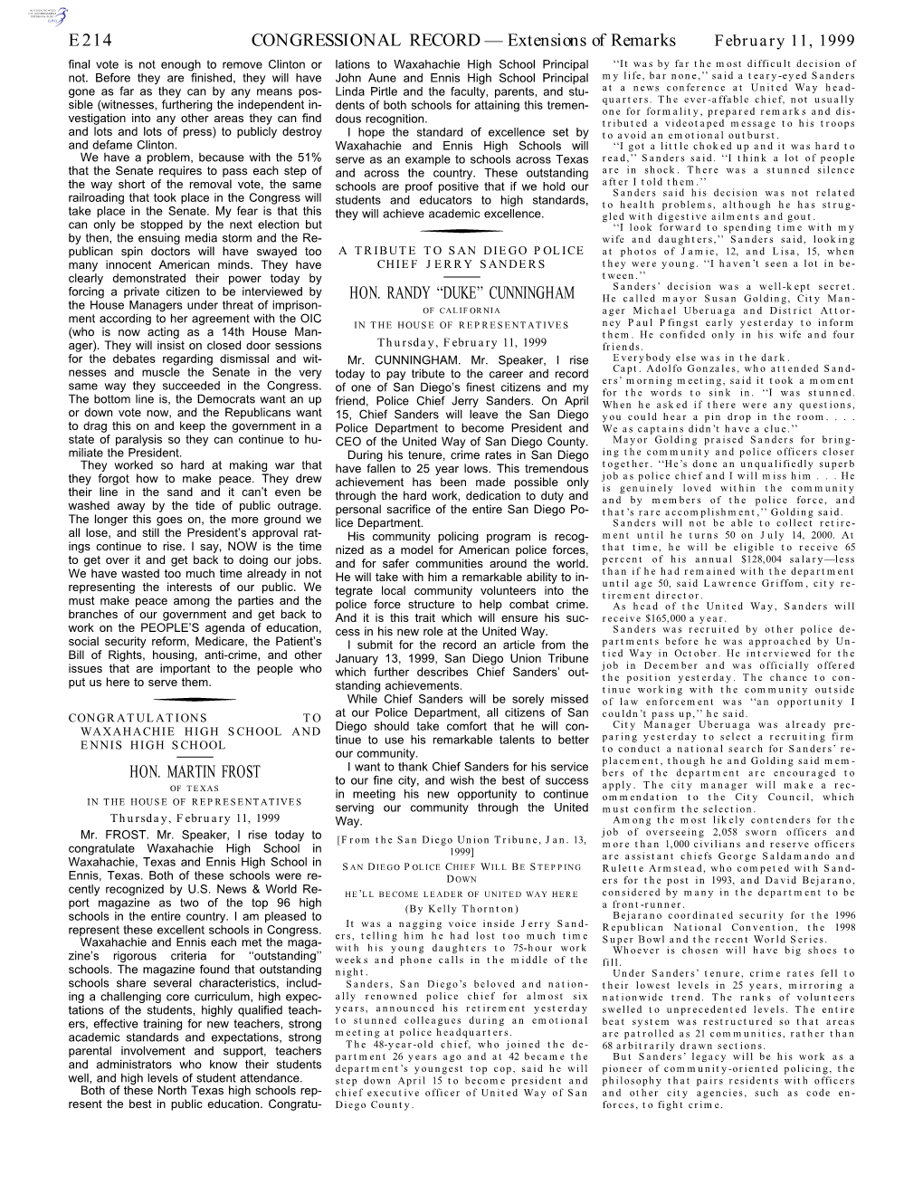 CONGRESSIONAL RECORD— Extensions of Remarks E214 HON