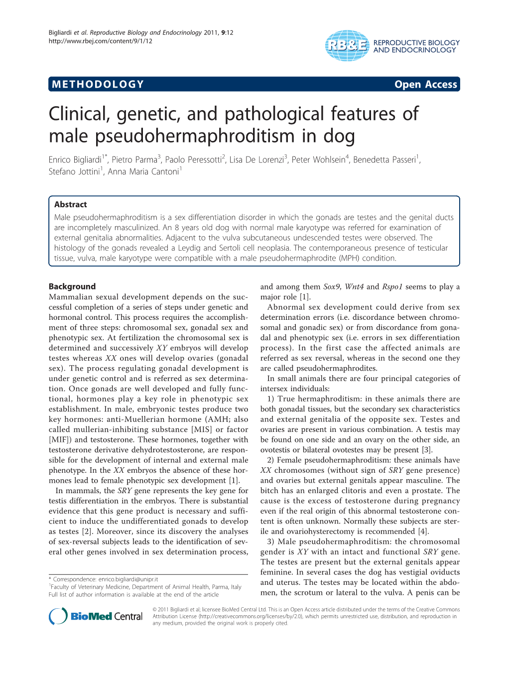 Clinical, Genetic, and Pathological Features of Male