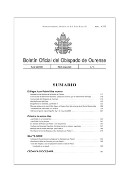 Boletín Oficial Del Obispado De Ourense
