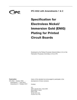 IPC-4552Wam-1-2 Table of Contents Specification for Electroless Nickel