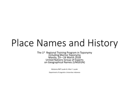 Place Names and History