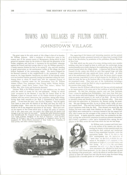 Towns and Villages of Fulton County. Johnstown Village