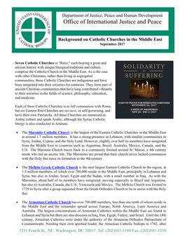 Background on Catholic Churches in the Middle East September 2017