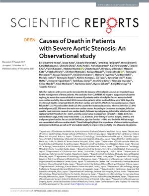 Causes of Death in Patients with Severe Aortic Stenosis