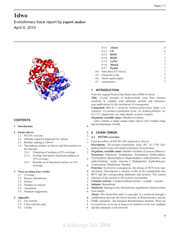 1Dwo Lichtarge Lab 2006