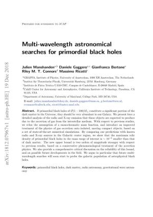Multi-Wavelength Astronomical Searches for Primordial Black Holes