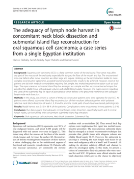 The Adequacy of Lymph Node Harvest in Concomitant Neck Block