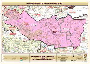 Limpopo Mpumalanga Proposed Main Seat / Sub District Within The
