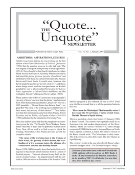 “Quote... Unquote” NEWSLETTER