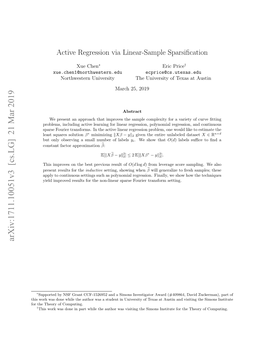 Active Regression Via Linear-Sample Sparsification
