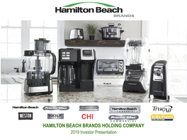 Hamilton Beach Brands Holding Company